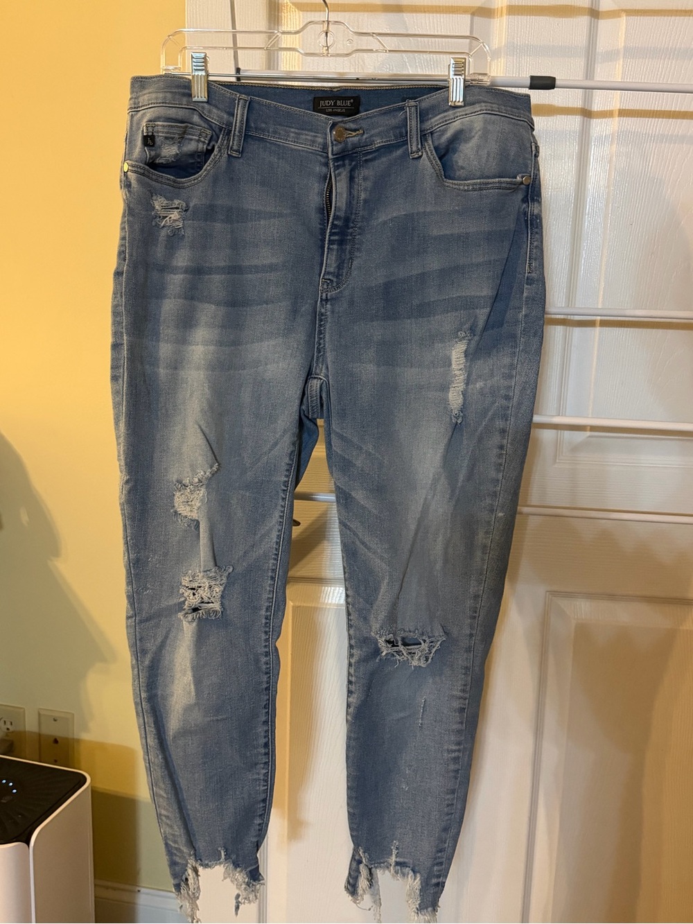 Judy Blue Light Blue Distressed Skinny Jeggings